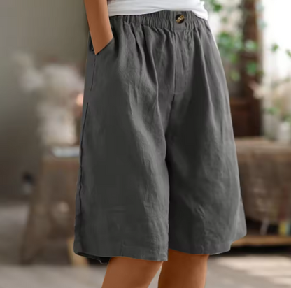 Ljubica Loose Fit Shorts with Elastic Waist and Pockets