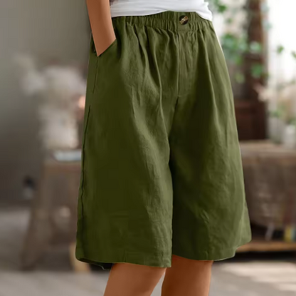 Ljubica Loose Fit Shorts with Elastic Waist and Pockets