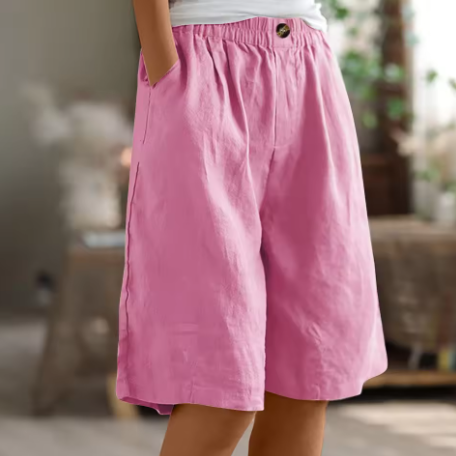 Ljubica Loose Fit Shorts with Elastic Waist and Pockets