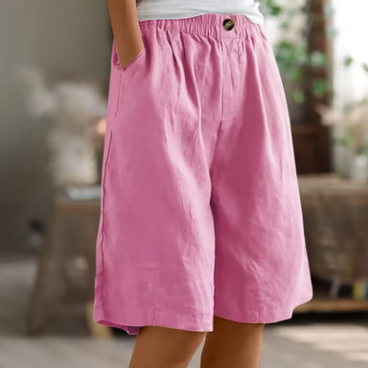 Ljubica Loose Fit Shorts with Elastic Waist and Pockets