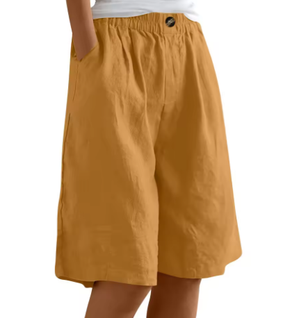 Ljubica Loose Fit Shorts with Elastic Waist and Pockets