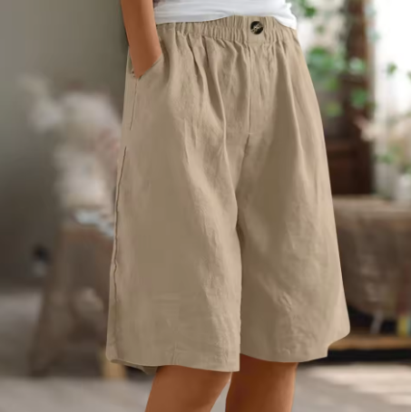 Ljubica Loose Fit Shorts with Elastic Waist and Pockets