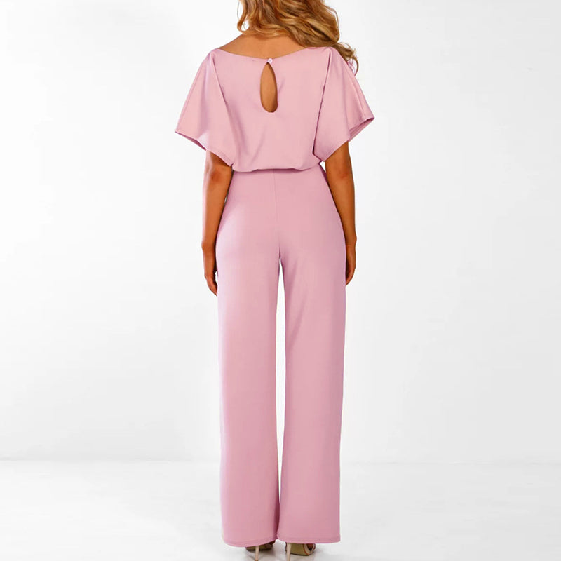 Antonia Wide Leg Jumpsuit with Tie-Front