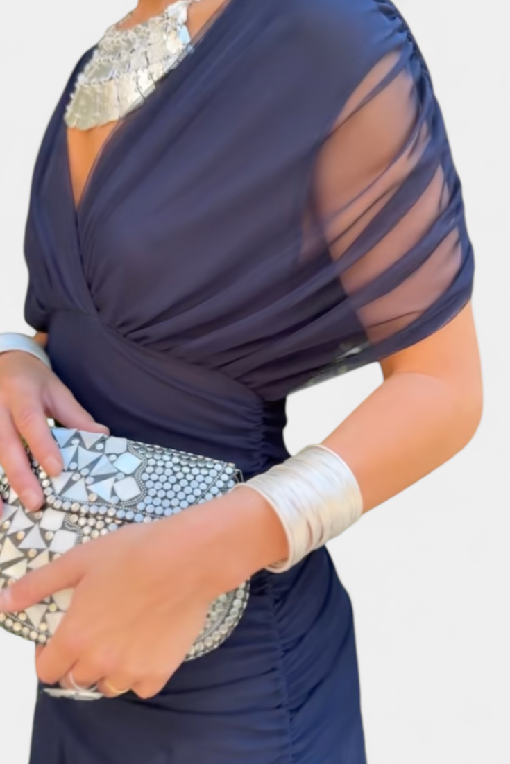 Girardine Off-Shoulder Ruched Midi Dress