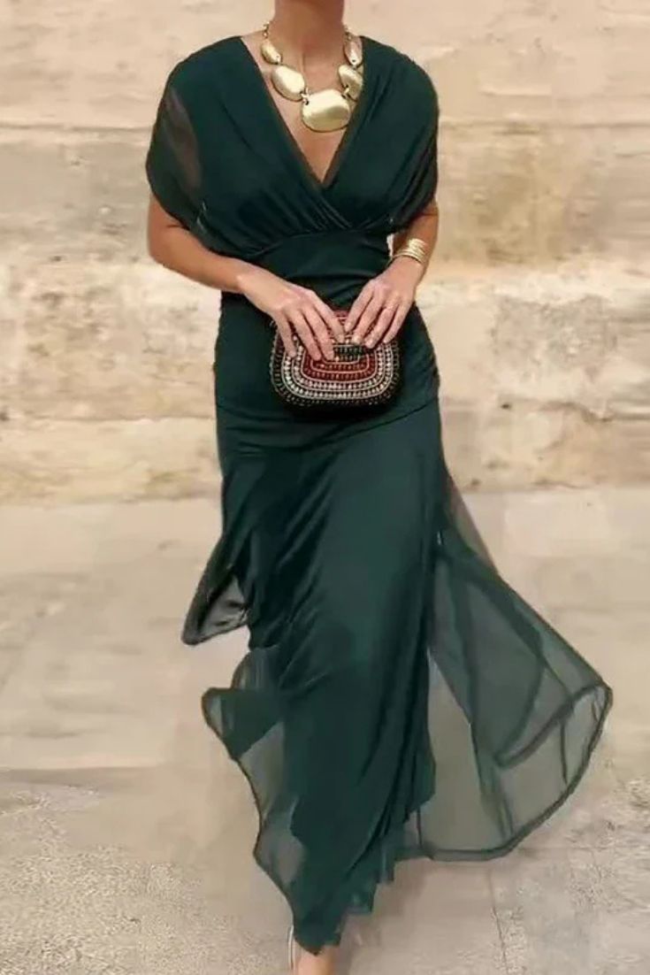 Girardine Off-Shoulder Ruched Midi Dress