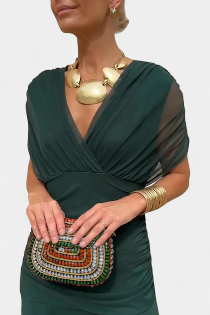 Girardine Off-Shoulder Ruched Midi Dress