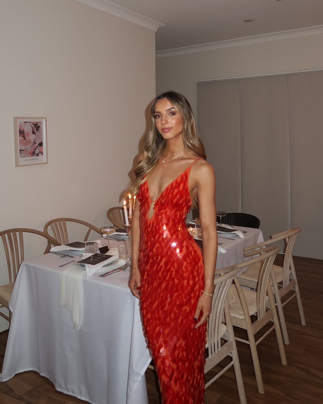Jeltje Sequin Wedding Guest Backless Maxi Dress