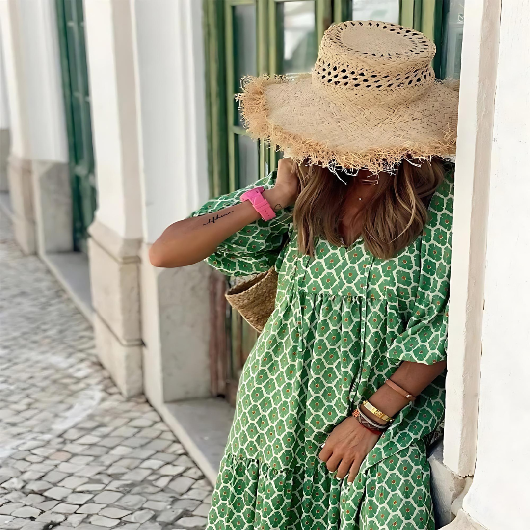 Lucrezia Polka Dot Maxi Dress with Long Sleeves