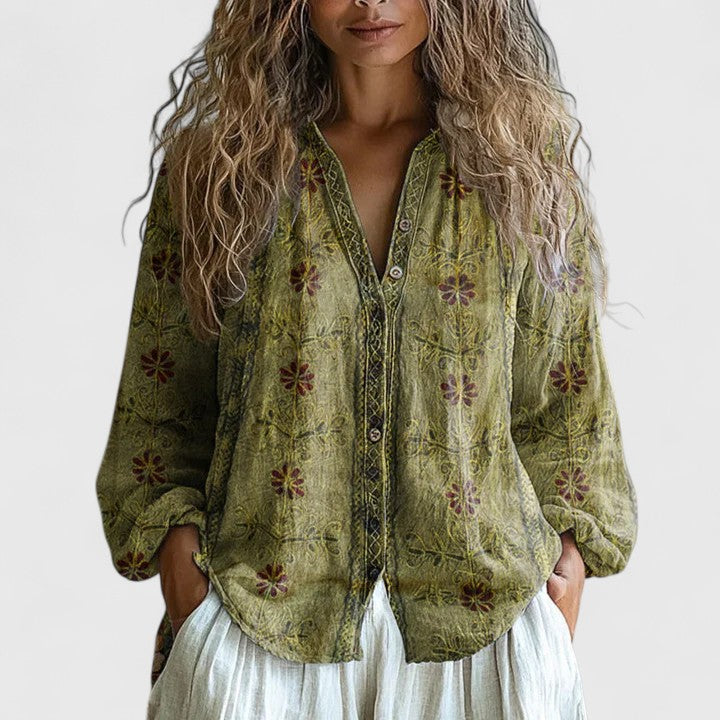 Jouvence Floral Button-Down Blouse