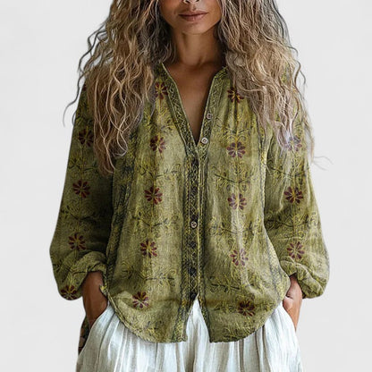 Jouvence Floral Button-Down Blouse