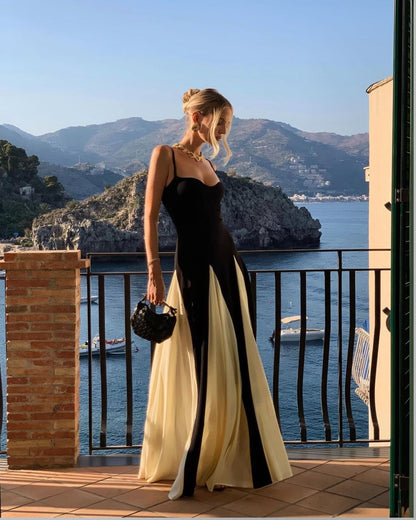 Amalthea Wedding Guest Sleeveless Maxi Dress with V-Neck
