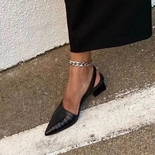 Glykera Slingback Heels with Pointed Toe