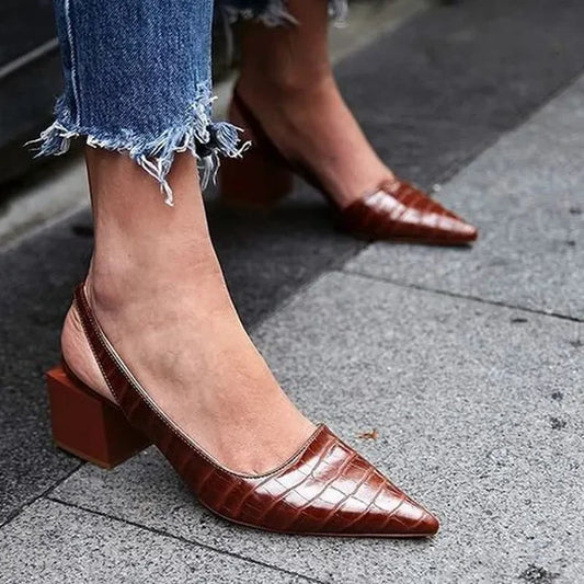 Glykera Slingback Heels with Pointed Toe
