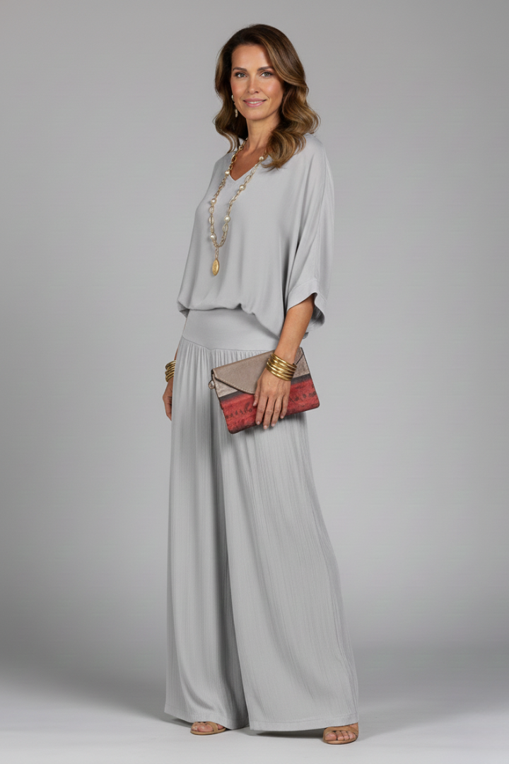 Engeline Wide-Leg Chiffon Set