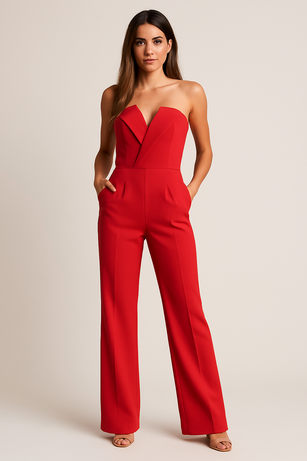 Apama Strapless Wide Leg Jumpsuit