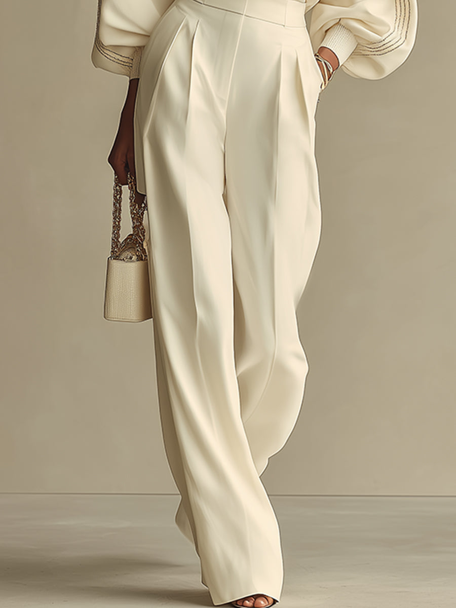 Oline Ribbed Knit Wide Leg Pants Set