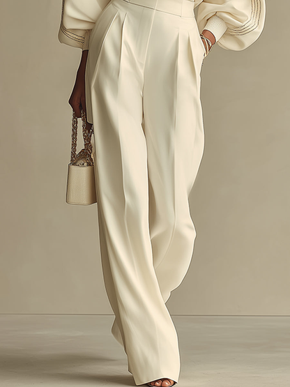 Oline Ribbed Knit Wide Leg Pants Set