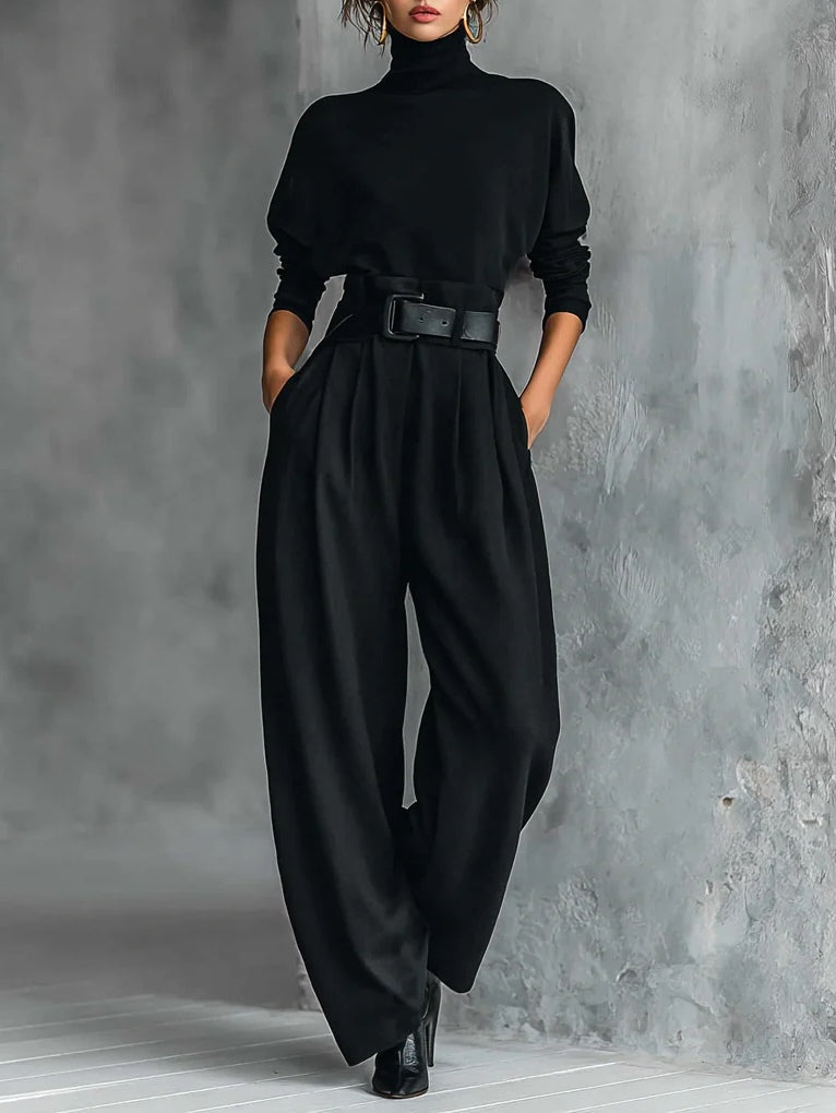 Neeltje High-Neck Wide Leg Two-Piece Set