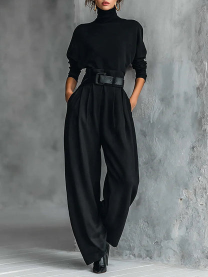 Neeltje High-Neck Wide Leg Two-Piece Set