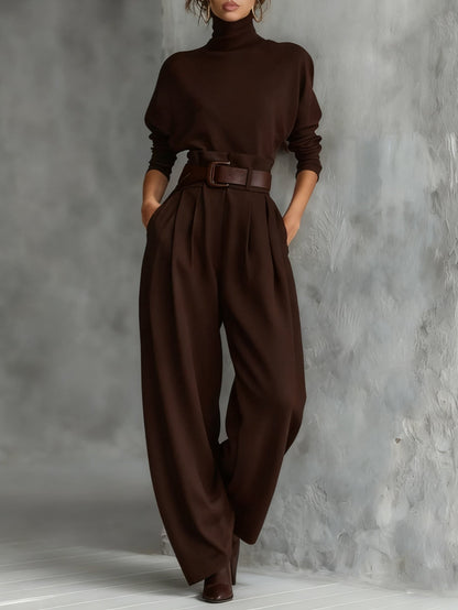 Neeltje High-Neck Wide Leg Two-Piece Set