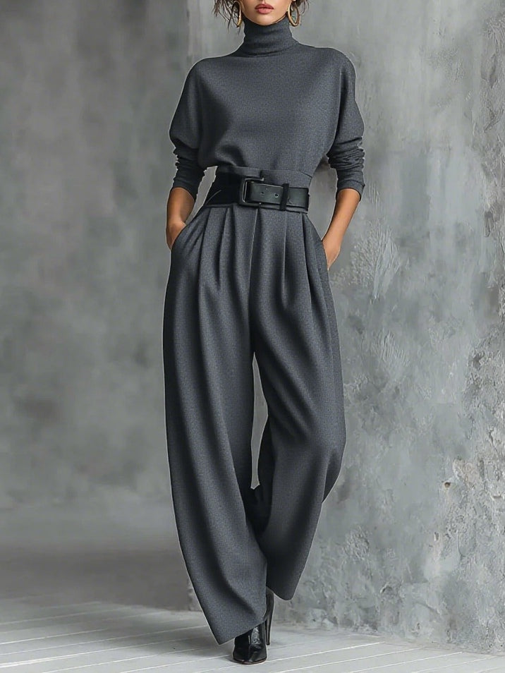 Neeltje High-Neck Wide Leg Two-Piece Set