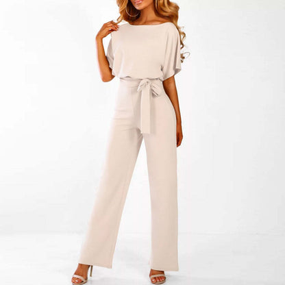 Antonia Wide Leg Jumpsuit with Tie-Front