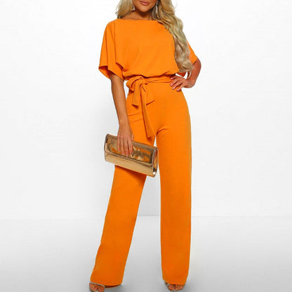 Antonia Wide Leg Jumpsuit with Tie-Front