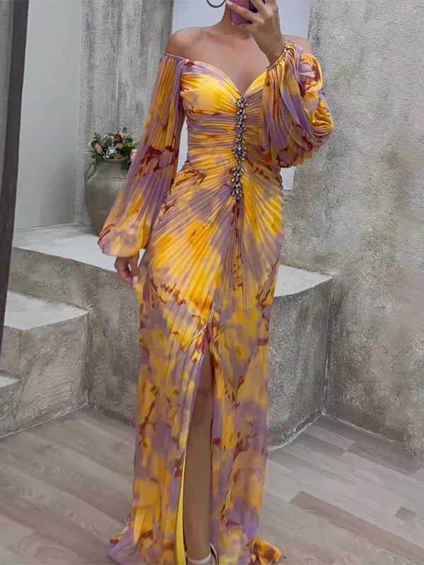 Yeranuhi Wedding Guest Off-Shoulder Maxi Dress