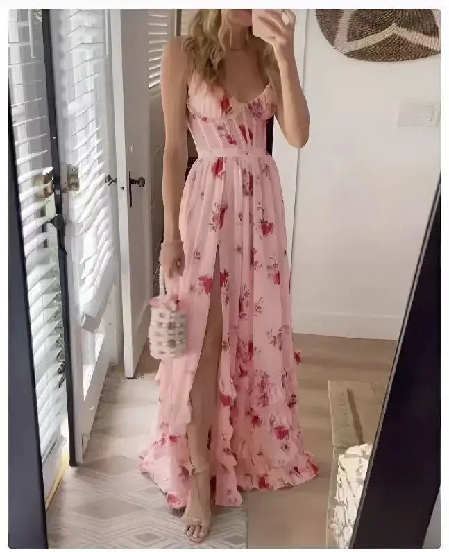 Zsuzsanna Floral Wedding Guest A-Line Maxi Dress