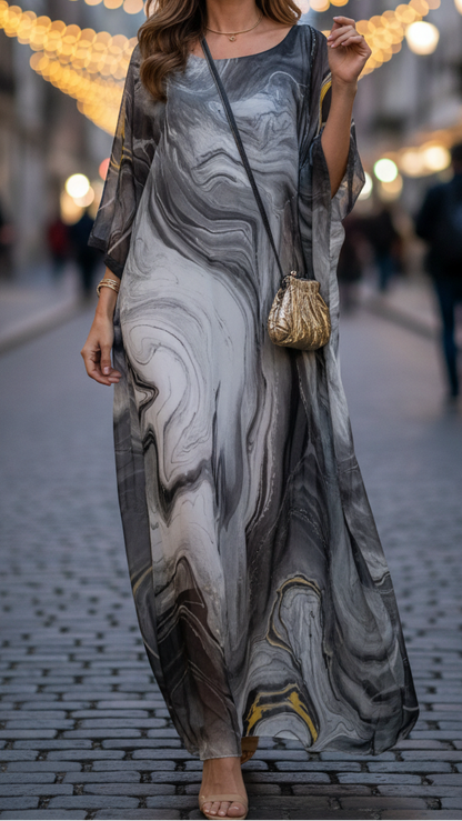 Tijana Wedding Guest Maxi Dress with Batwing Sleeves