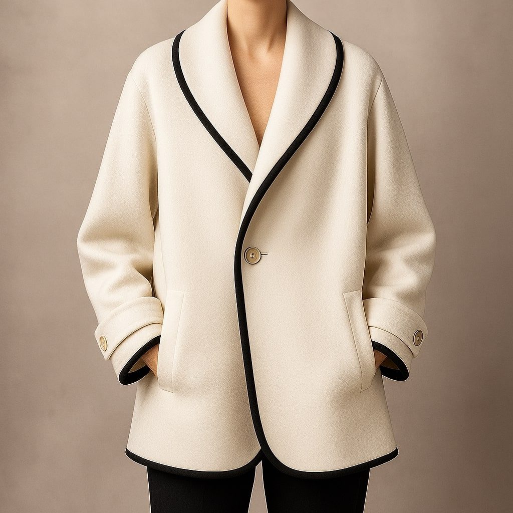 Auberte Oversized Swing Coat with Lapel