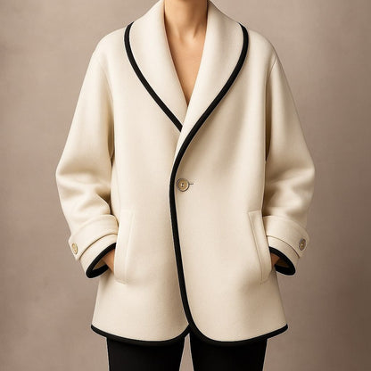 Auberte Oversized Swing Coat with Lapel