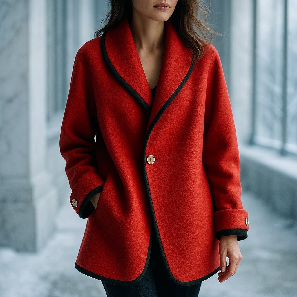 Auberte Oversized Swing Coat with Lapel