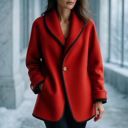 Auberte Oversized Swing Coat with Lapel