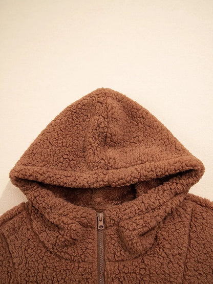 Aubree Oversized Teddy Zip-Up Jacket