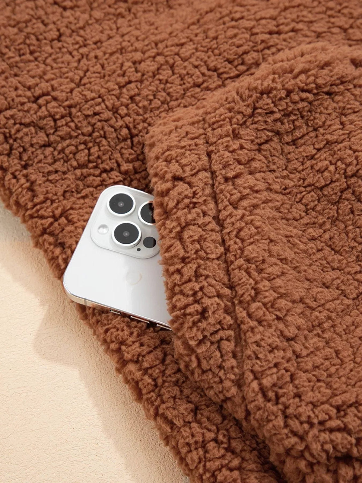 Aubree Oversized Teddy Zip-Up Jacket