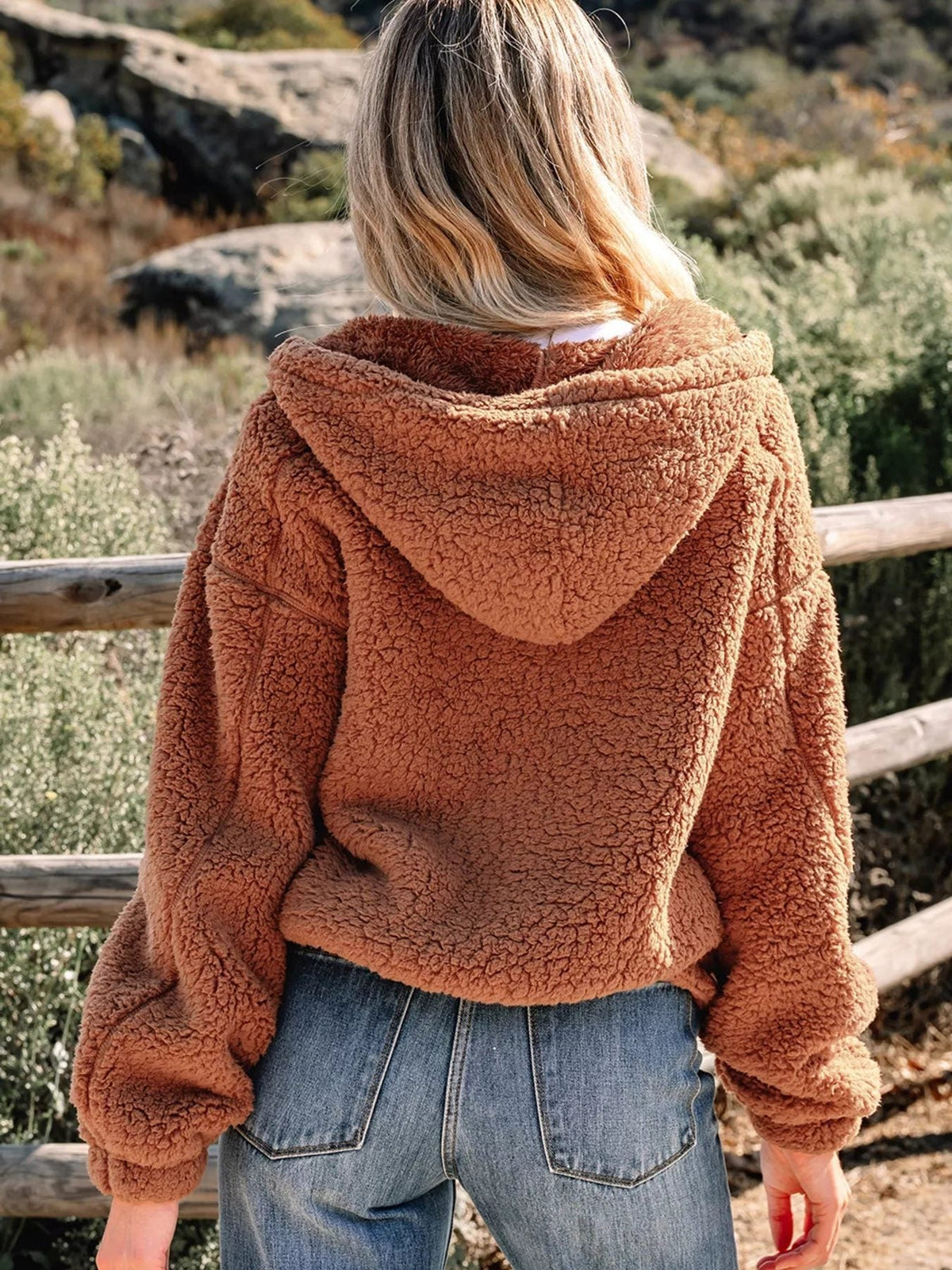 Aubree Oversized Teddy Zip-Up Jacket