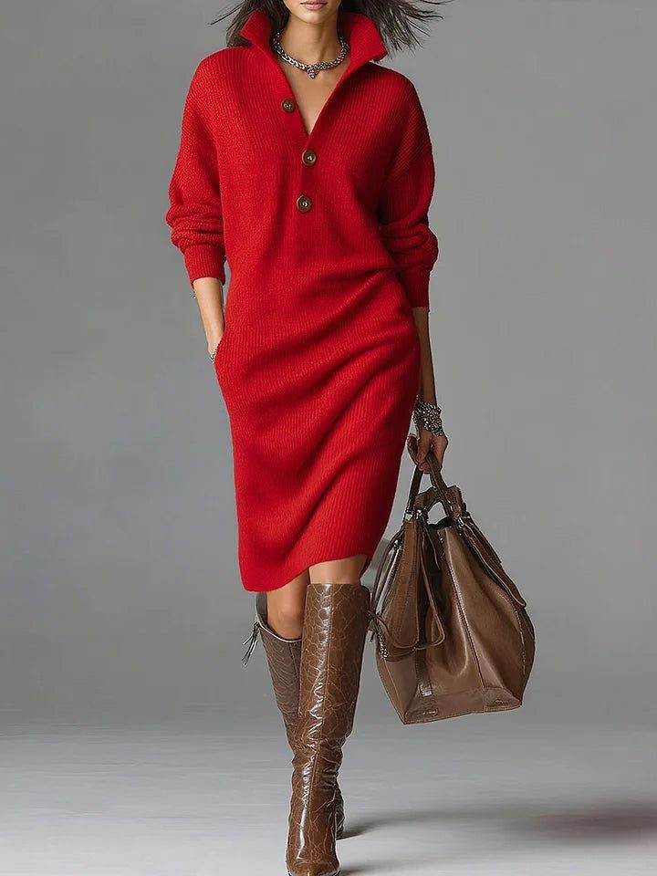 Gilette Ribbed Knit Sweater Dress