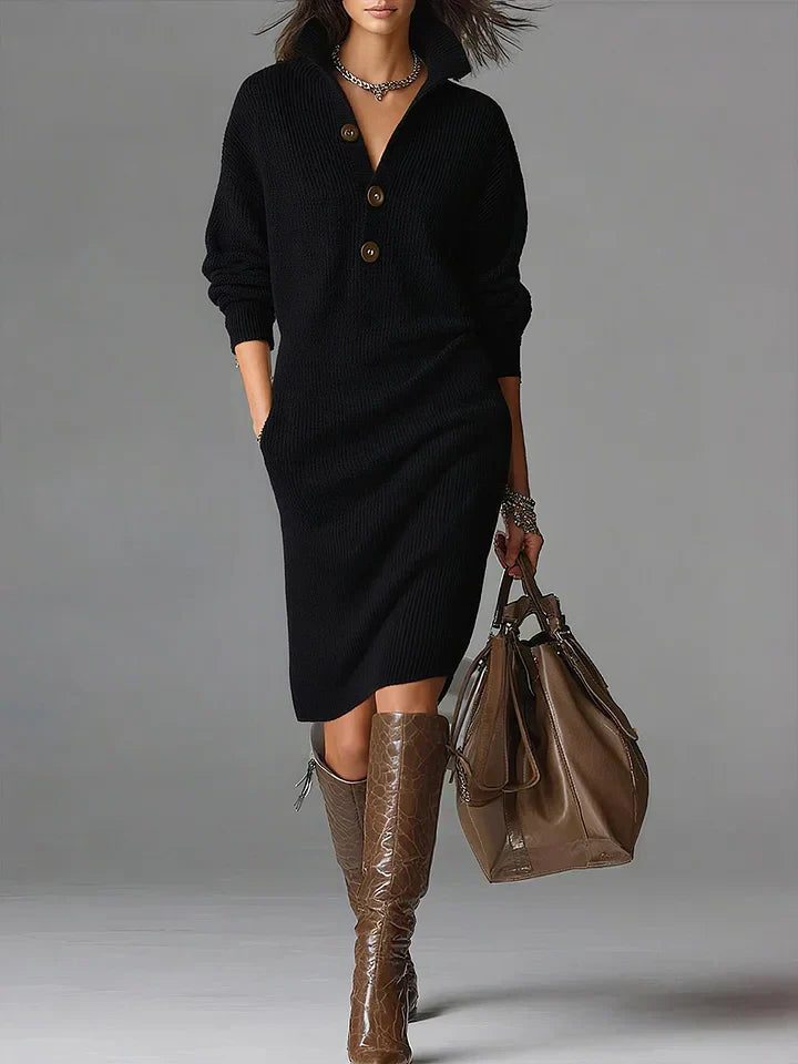 Gilette Ribbed Knit Sweater Dress