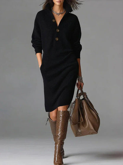 Gilette Ribbed Knit Sweater Dress