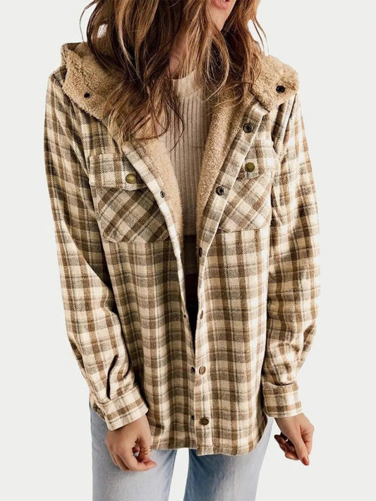 Bellaude Oversized Plaid Hooded Jacket