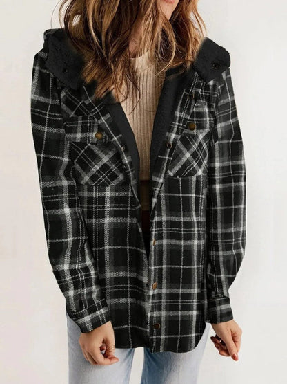 Bellaude Oversized Plaid Hooded Jacket