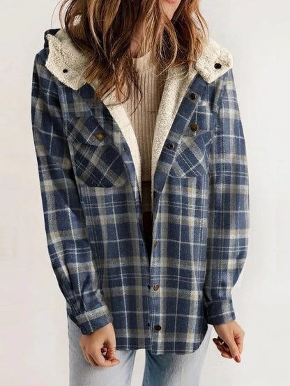 Bellaude Oversized Plaid Hooded Jacket
