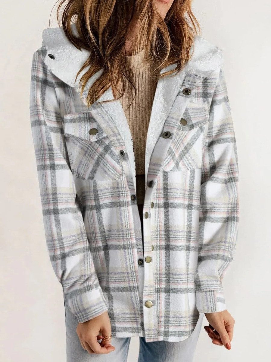 Bellaude Oversized Plaid Hooded Jacket