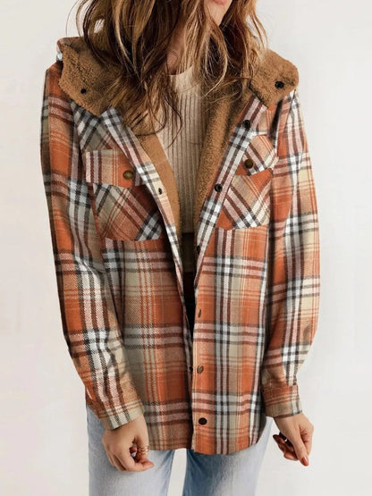 Bellaude Oversized Plaid Hooded Jacket