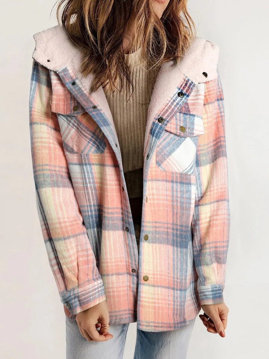 Bellaude Oversized Plaid Hooded Jacket