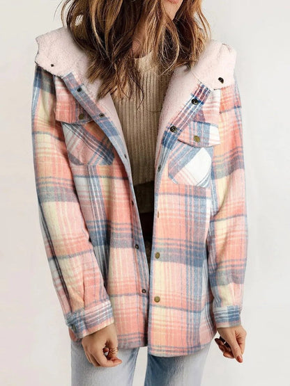 Bellaude Oversized Plaid Hooded Jacket