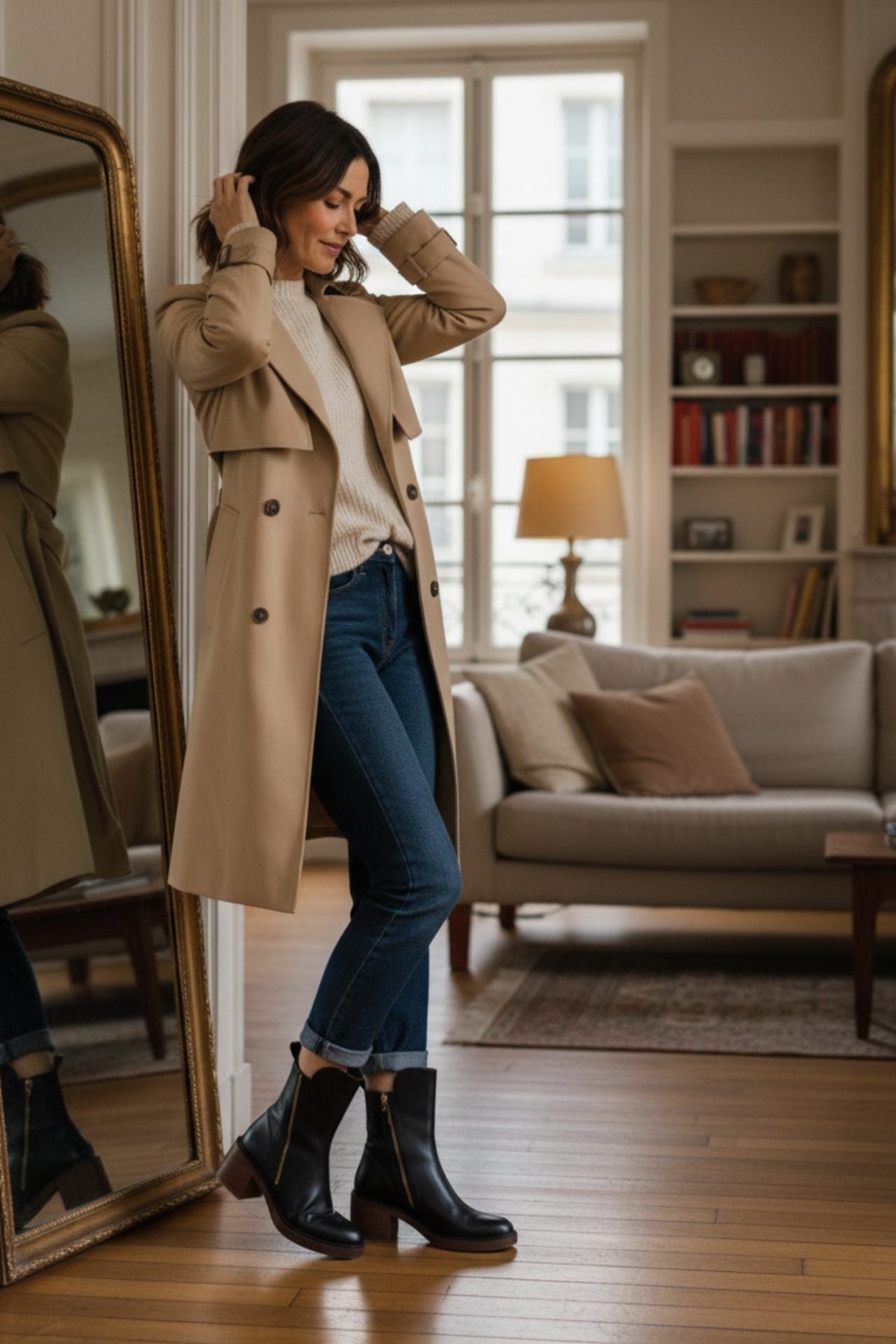 Nicaise Block Heel Ankle Boots for Workdays