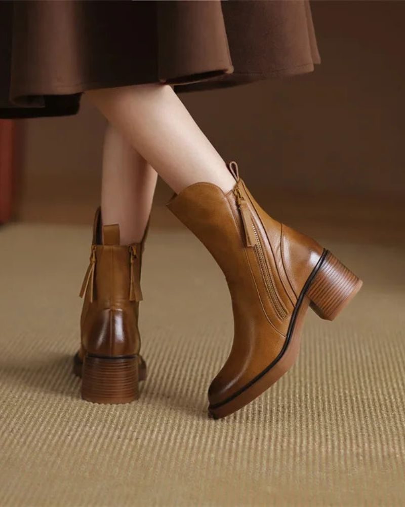 Nicaise Block Heel Ankle Boots for Workdays