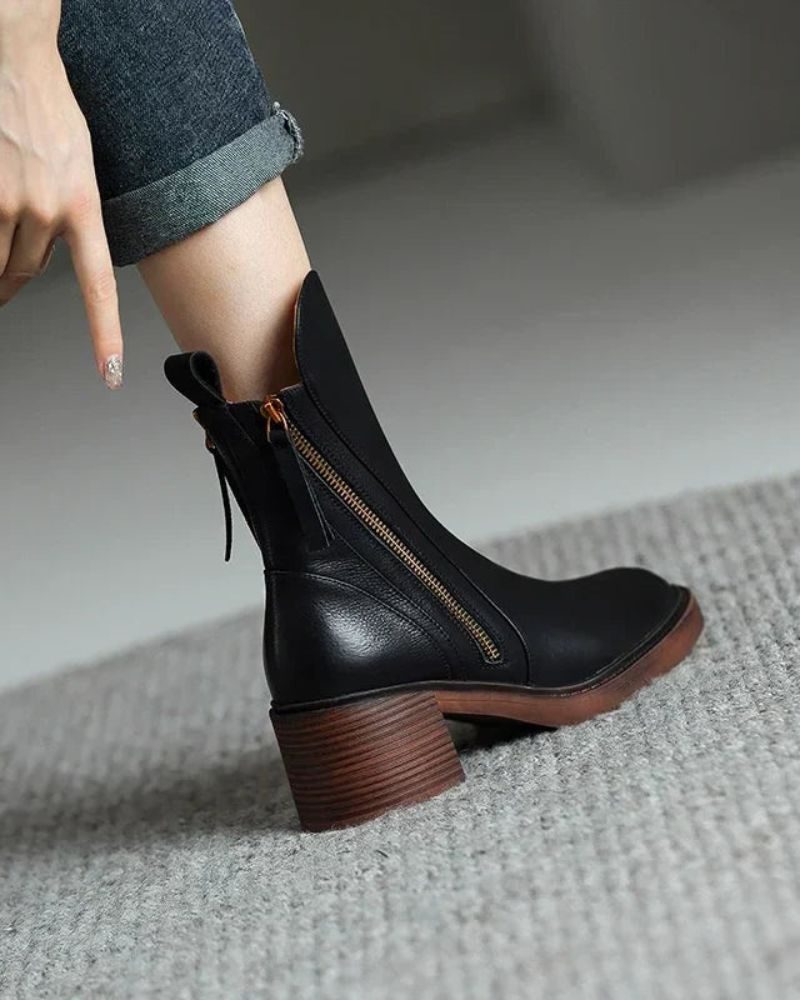 Nicaise Block Heel Ankle Boots for Workdays